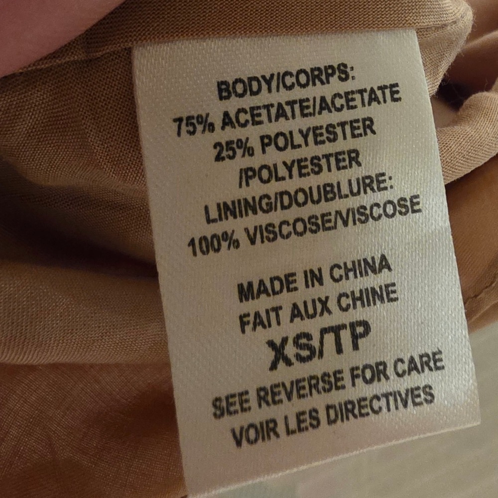 CAMI NYC Polka Dot Slip Myla Midi Dress Tan White XS Spaghetti Straps Tie Back - Picture 6 of 6